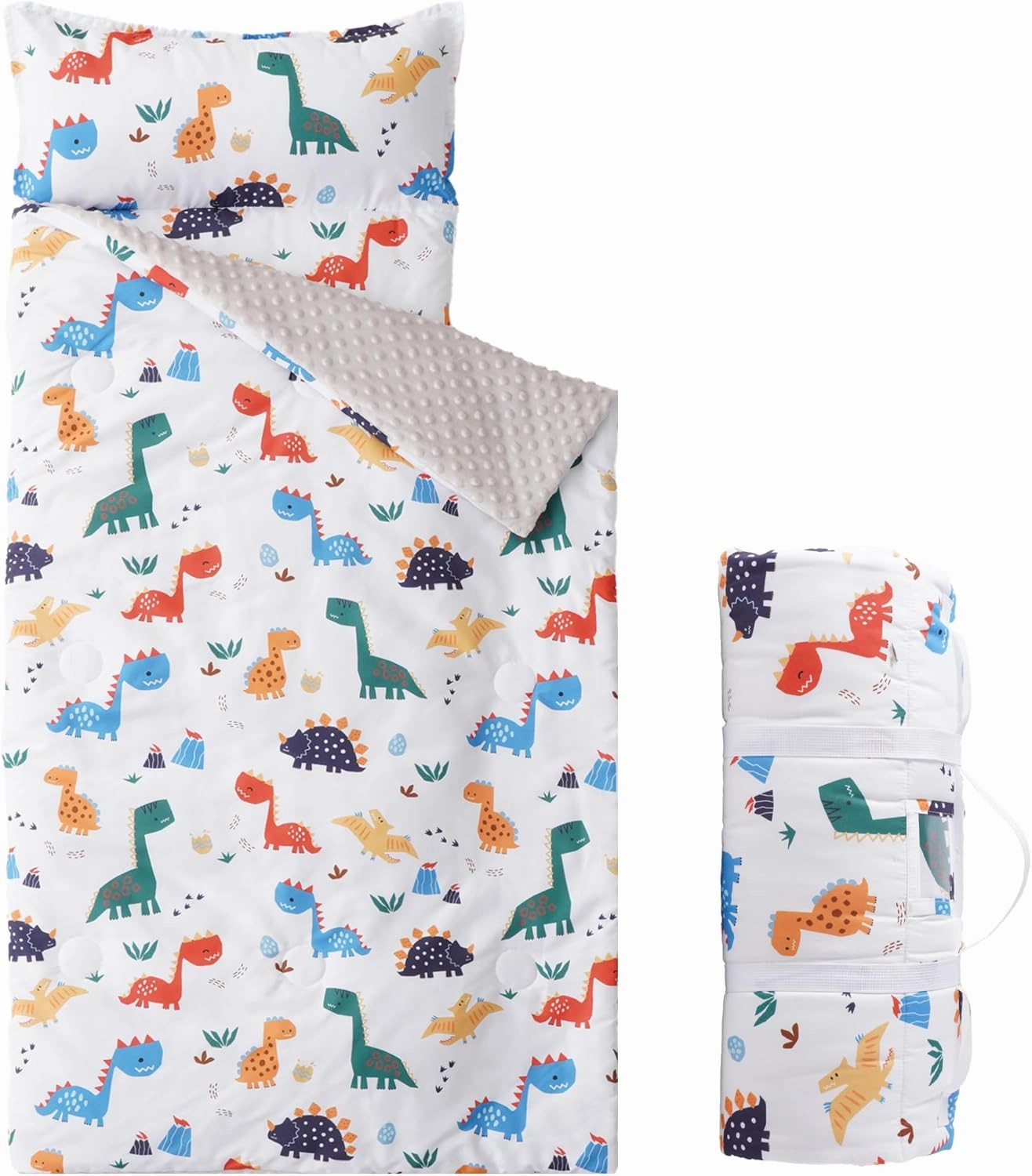 Bunnikins & Clover Toddler Nap Mat with Removable Pillow, Nap Mats for Preschool, Easy Clean Toddler Nap Pad for Kindergarten, Kids Sleeping Bag for Travel Camping