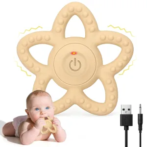 BUSOHA Vibrating Sensory Chew Toy - Baby Teething Toys Sensory Toys for Autism and ADHD Toddler Kids Calming Travel Teether Essentials for Airplane Car Gifts for Babies 6-18 Months