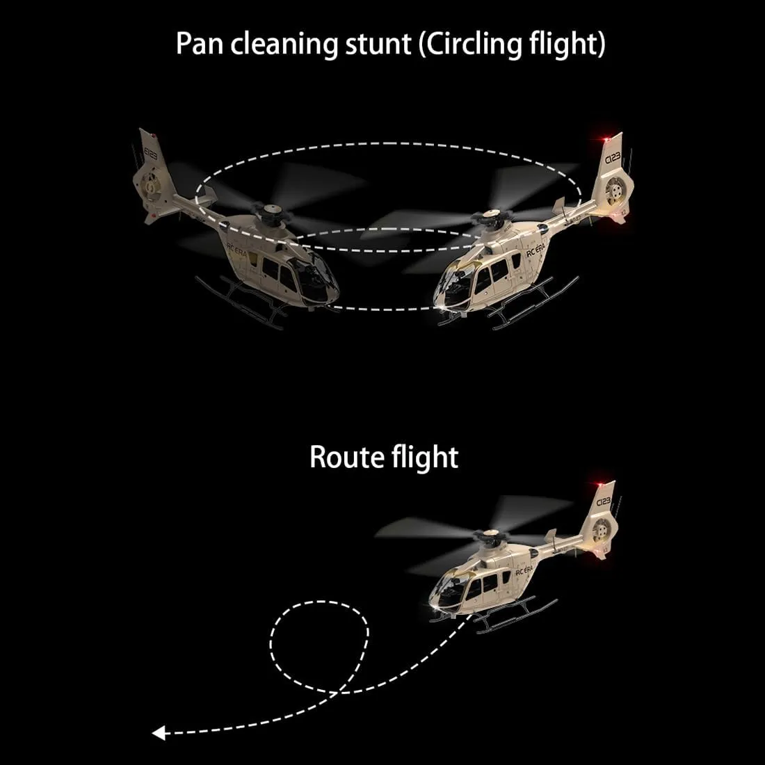 C123 RC Helicopter EC135 Remote Control Helicopter for Adults, 1:36 6CH 2.4GHz RTF RC Aircraft with 6-Axis Gyro, Altitude Hold, One Key Take Off/Landing for Beginners (Champagne(3 Batteries)
