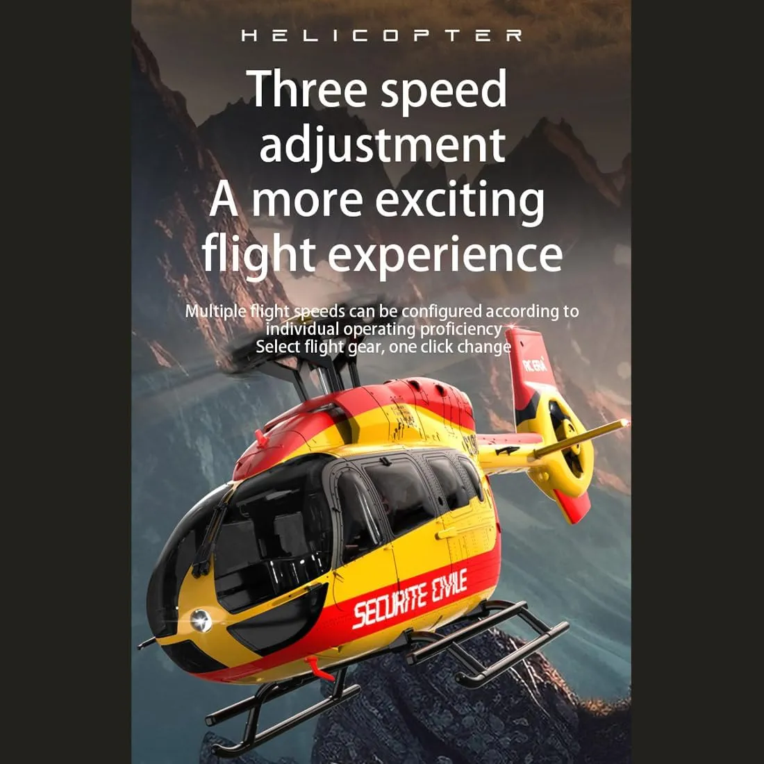 C190 H145 RC Helicopter with 6-Axis Gyro, 1/30 Scale 2.4G 6CH Single-Rotor RC Helicopter with Optical Flow Positioning & Altitude Hold - RTF