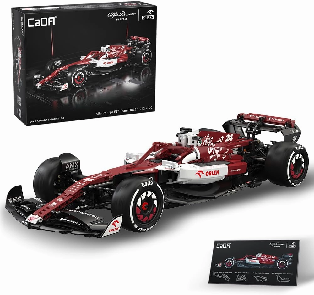 C64005w Alfa Romeo F1 Race Car C42 Building Blocks Set, 1868 PCS 1: 8 MOC Creative Building Blocks, Excellent Racer Model and Collection STEM Gift for 8  Kids Teens and Adults