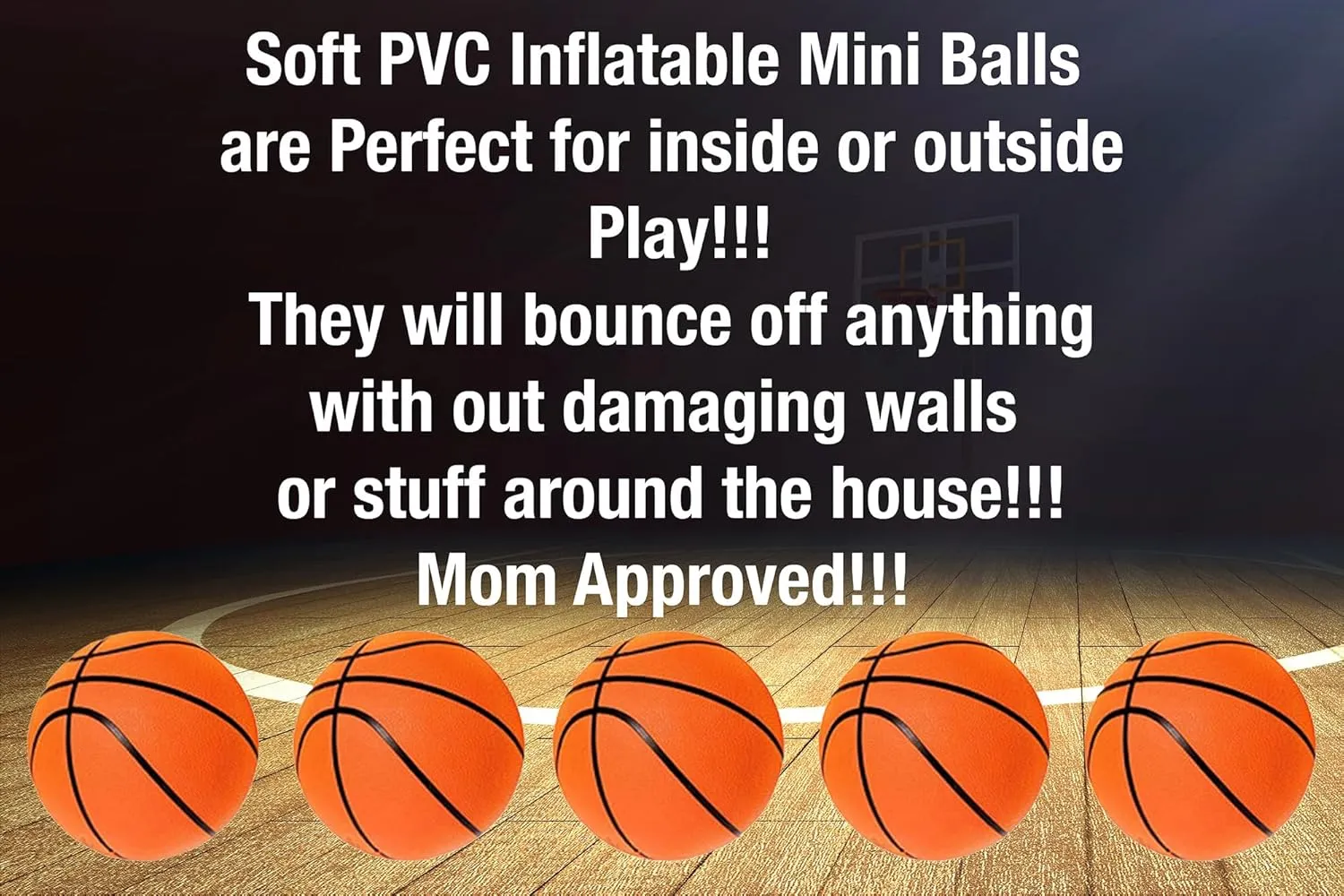 CALIKIWIPROS Mini Basketball Hoop Set Pro League Decorative Solid Wood Wall Mount, Includes 9’ Hoop & 5 mini Basketballs, Classic Look with Colors Matching Some pro Teams.