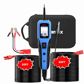 CARAMAX|Automotive Circuit Tester Power 12-24V Professional Trailer Light Probe 40FT Cord AC/DC Resistance&Duty Cycle Short&Open Finder Digital Multimeter Auto Diode Tester Reverse Protection Tool