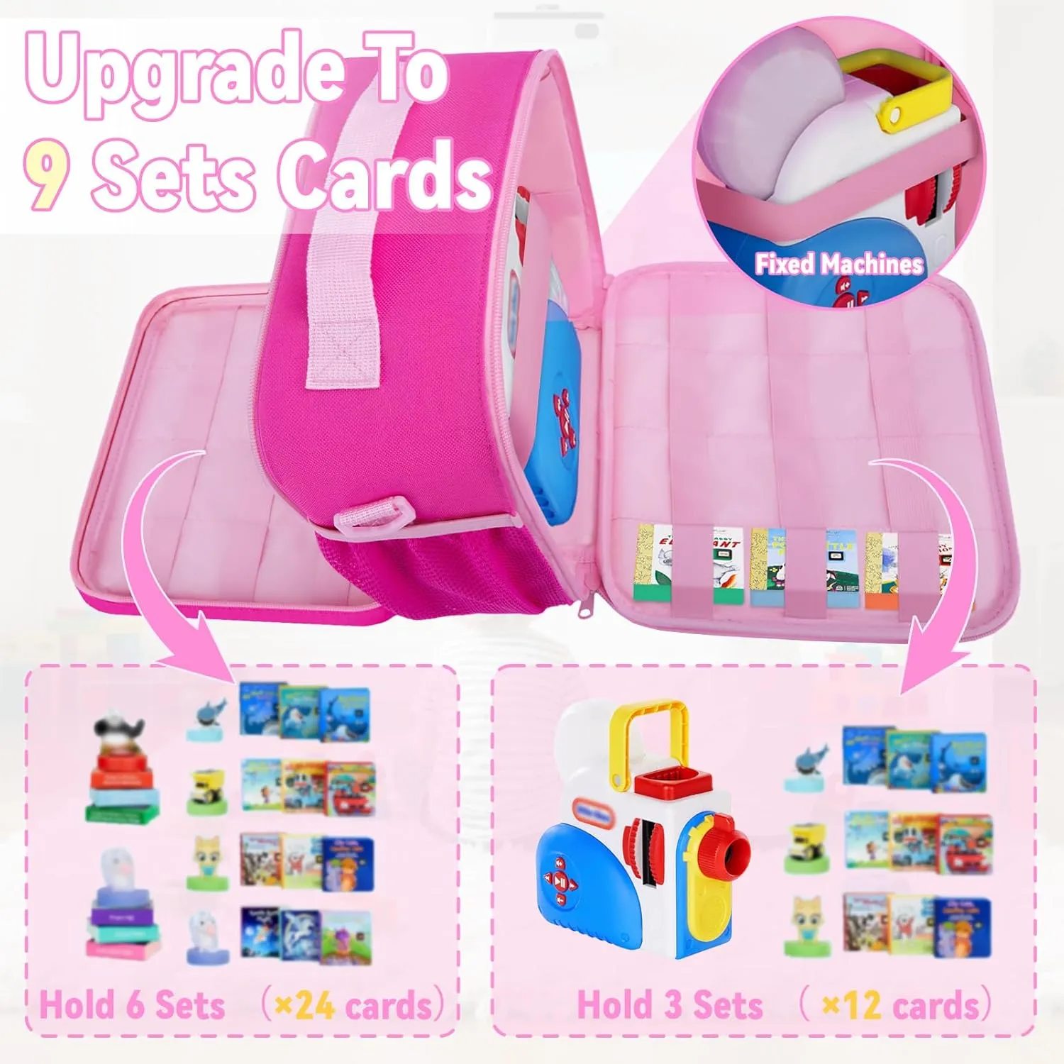 Carrying Case Compatible with Little Tikes Story Dream Machine Starter Set, Portable Toys Bag with shoulder Strap fits for Little Tikes Projector, Character, Audio Play, Pink (Bag Only)