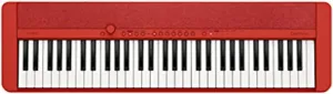 Casio Casiotone CT-S1 – 61-Key Touch-Sensitive Retro Keyboard | Sleek, Portable Design for Beginners to Pros | Stereo Grand Piano   60 AiX Tones | USB-MIDI Connectivity | Red