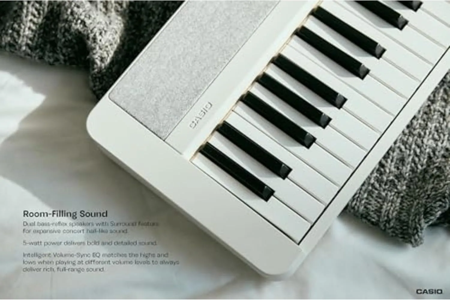 Casio Casiotone CT-S1– 61-Key Touch-Sensitive Retro Keyboard | Sleek, Portable Design for Beginners to Pros | Stereo Grand Piano   60 AiX Tones | USB-MIDI Connectivity | White