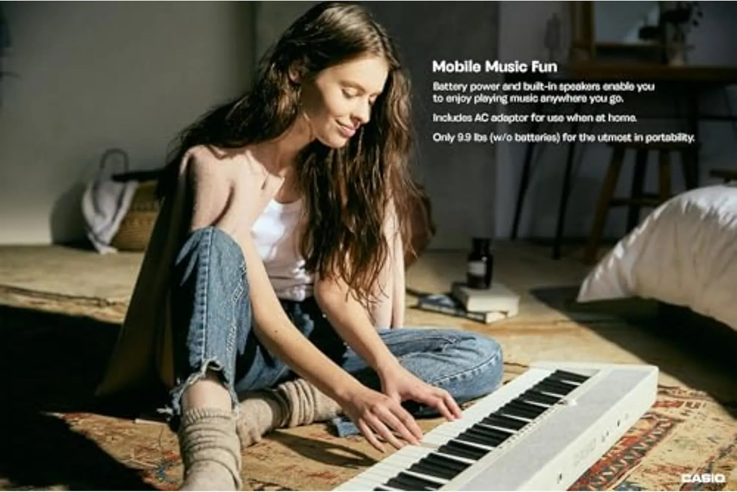 Casio Casiotone CT-S1– 61-Key Touch-Sensitive Retro Keyboard | Sleek, Portable Design for Beginners to Pros | Stereo Grand Piano   60 AiX Tones | USB-MIDI Connectivity | White
