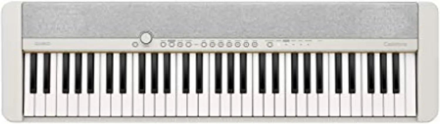Casio Casiotone CT-S1– 61-Key Touch-Sensitive Retro Keyboard | Sleek, Portable Design for Beginners to Pros | Stereo Grand Piano   60 AiX Tones | USB-MIDI Connectivity | White