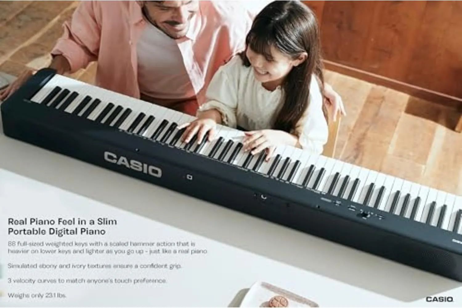 Casio CDP-S160 – 88-Key Weighted Digital Piano with Scaled Hammer Action Keyboard | Duet Mode for Students | Realistic Feel, Slim & Portable | Built-In Tones, Effects, USB-MIDI, Speakers | Black
