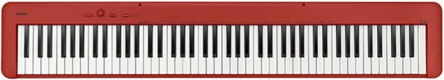 Casio CDP-S160 – 88-Key Weighted Digital Piano with Scaled Hammer Action Keyboard | Duet Mode for Students | Realistic Feel, Slim & Portable | Built-In Tones, Effects, USB-MIDI, Speakers | Red