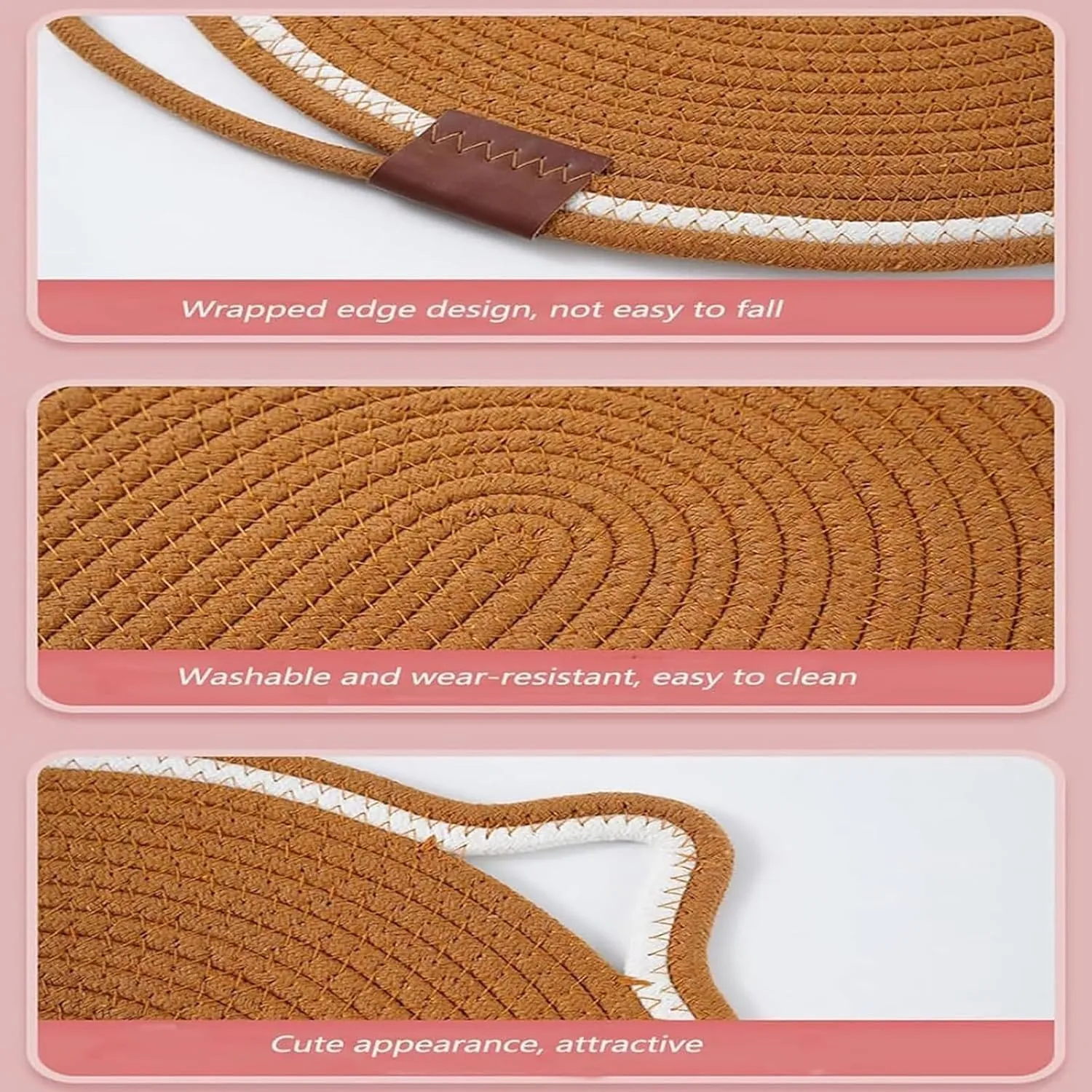 Celery Pets, Dual Scratching Pad for Cats, Celery Pets Dual Scratching Pad, Natural Cotton Rope Cat Scratching Pads, Large Size Cat Scratching Cat Scratcher Mat with Toy (2PCS-C,17in)