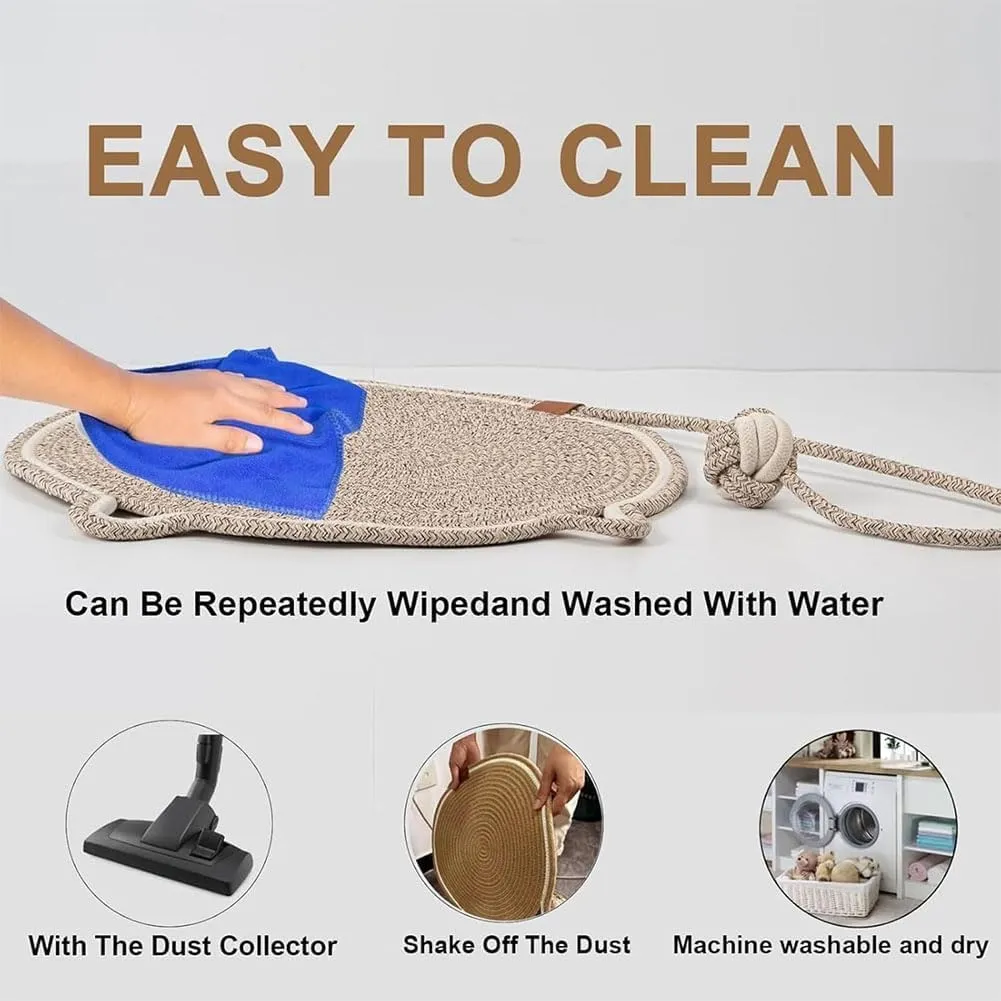 Celery Pets Dual Scratching Pad, Upgraded Sisal Clawloom Dual Scratching Pad, Natural Cotton Rope Cat Scratching Mat, 17/20/24in Scratching Pads with Cat Toy (Purple, 60cm/24in)