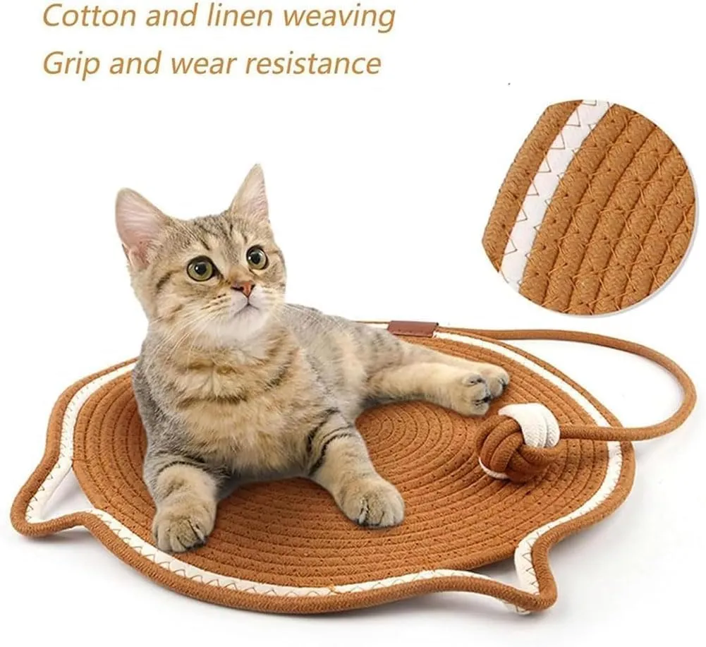 Celery Pets Dual Scratching Pad, Upgraded Sisal Clawloom Dual Scratching Pad, Natural Cotton Rope Cat Scratching Mat, 17/20/24in Scratching Pads with Cat Toy (Purple, 60cm/24in)