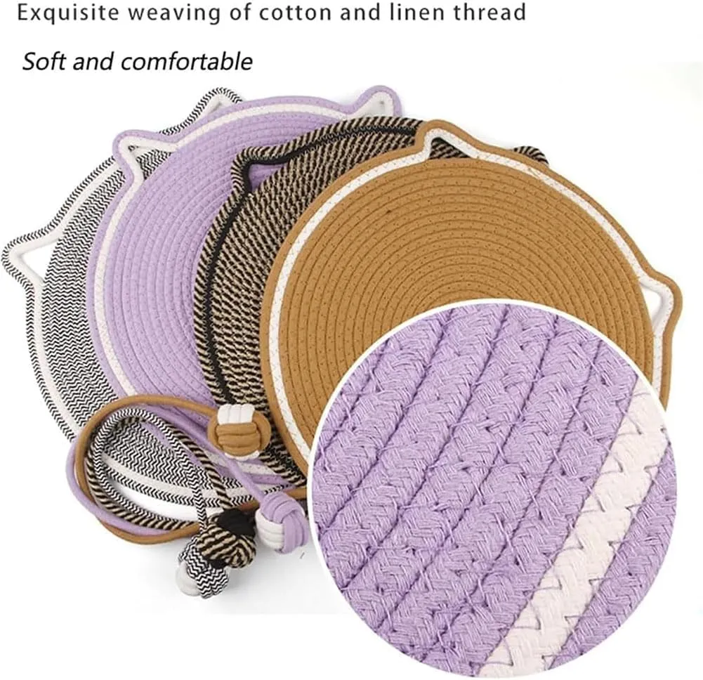 Celery Pets Dual Scratching Pad, Upgraded Sisal Clawloom Dual Scratching Pad, Natural Cotton Rope Cat Scratching Mat, 17/20/24in Scratching Pads with Cat Toy (Purple, 60cm/24in)