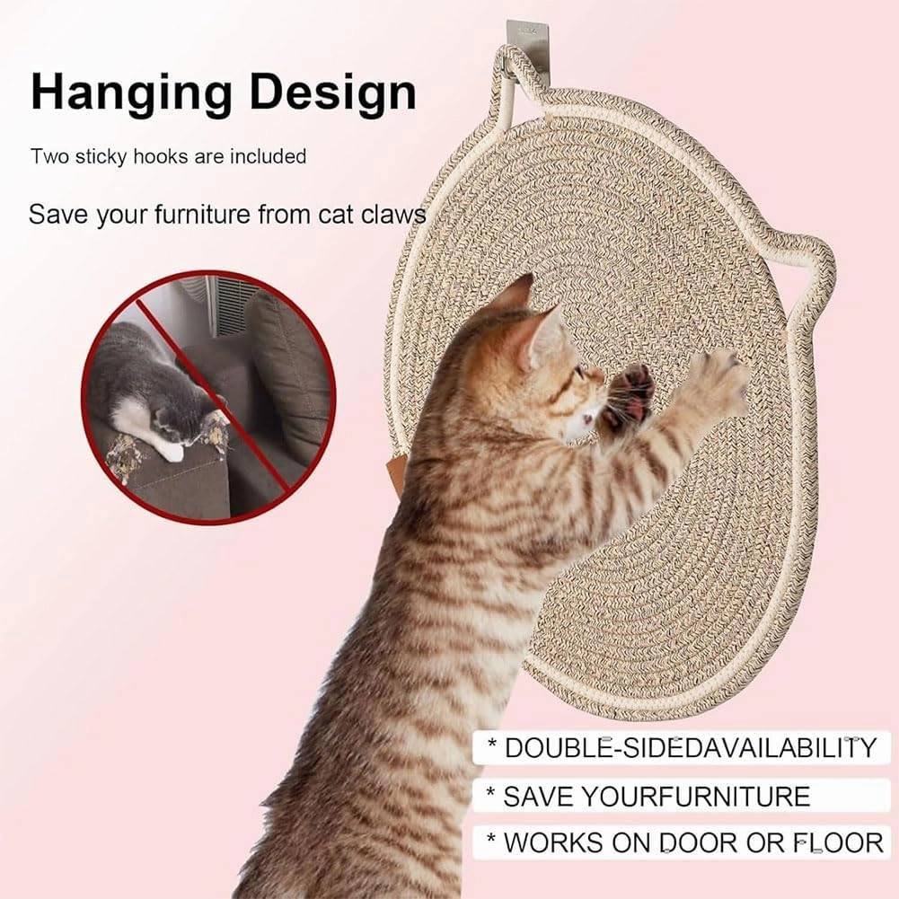 Celery Pets Dual Sided Cat Scratching Pad, Celery Pets 17”/20” Cat Scratcher Mat, Cat Scratching Mat Natural Cotton Rope, Large Size Cat Bed cat Scratch mat for Indoor Cats (Dark Gray,17in)