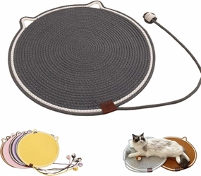Celery Pets Dual Sided Cat Scratching Pad, Celery Pets 17”/20” Cat Scratcher Mat, Cat Scratching Mat Natural Cotton Rope, Large Size Cat Bed cat Scratch mat for Indoor Cats (Dark Gray,17in)