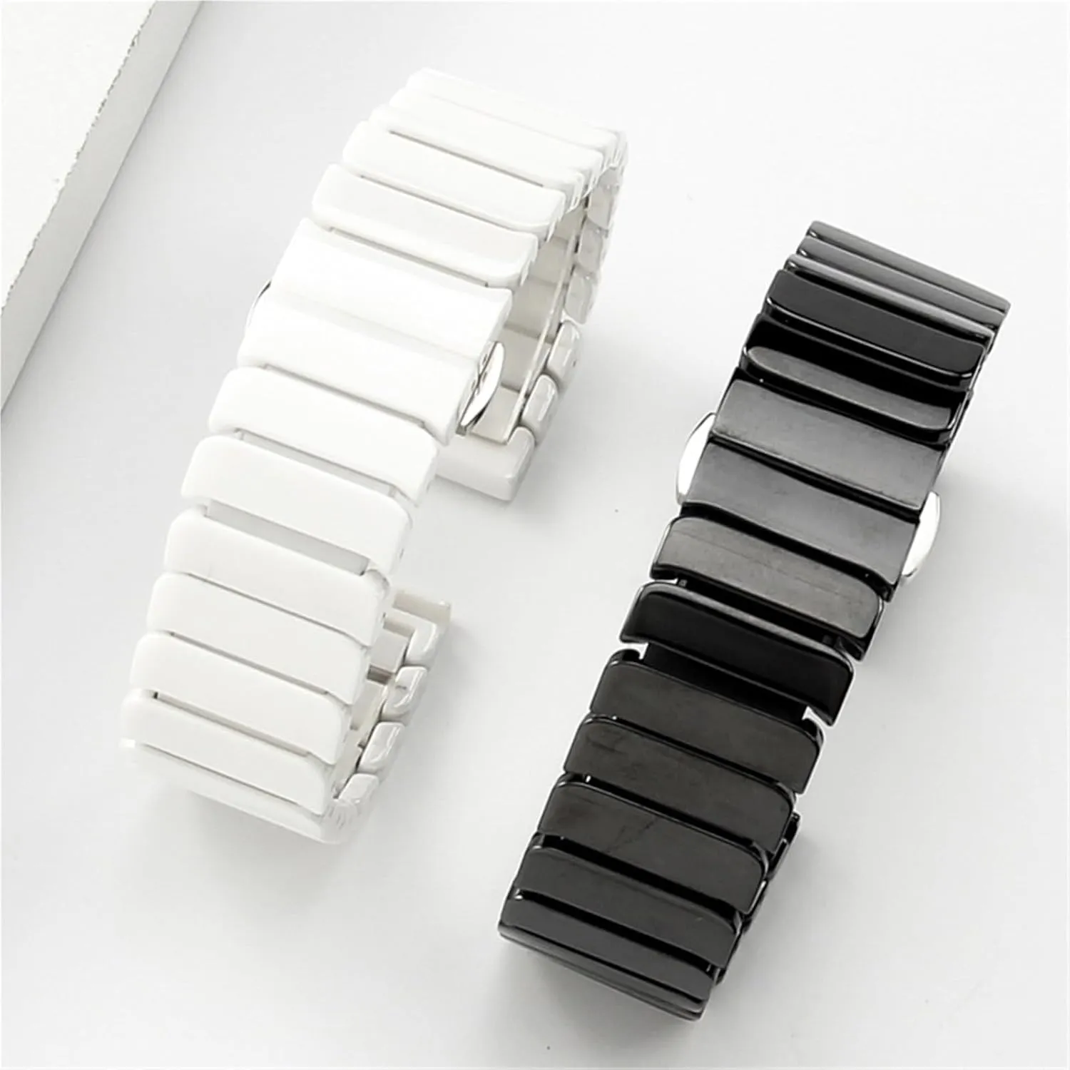 Ceramic Watch Strap Quick Release Bracelet 20mm 22mm Universal Replacement Wristband Suitable for Smart Watch Quartz Watch Watch Accessories(White,20mm)