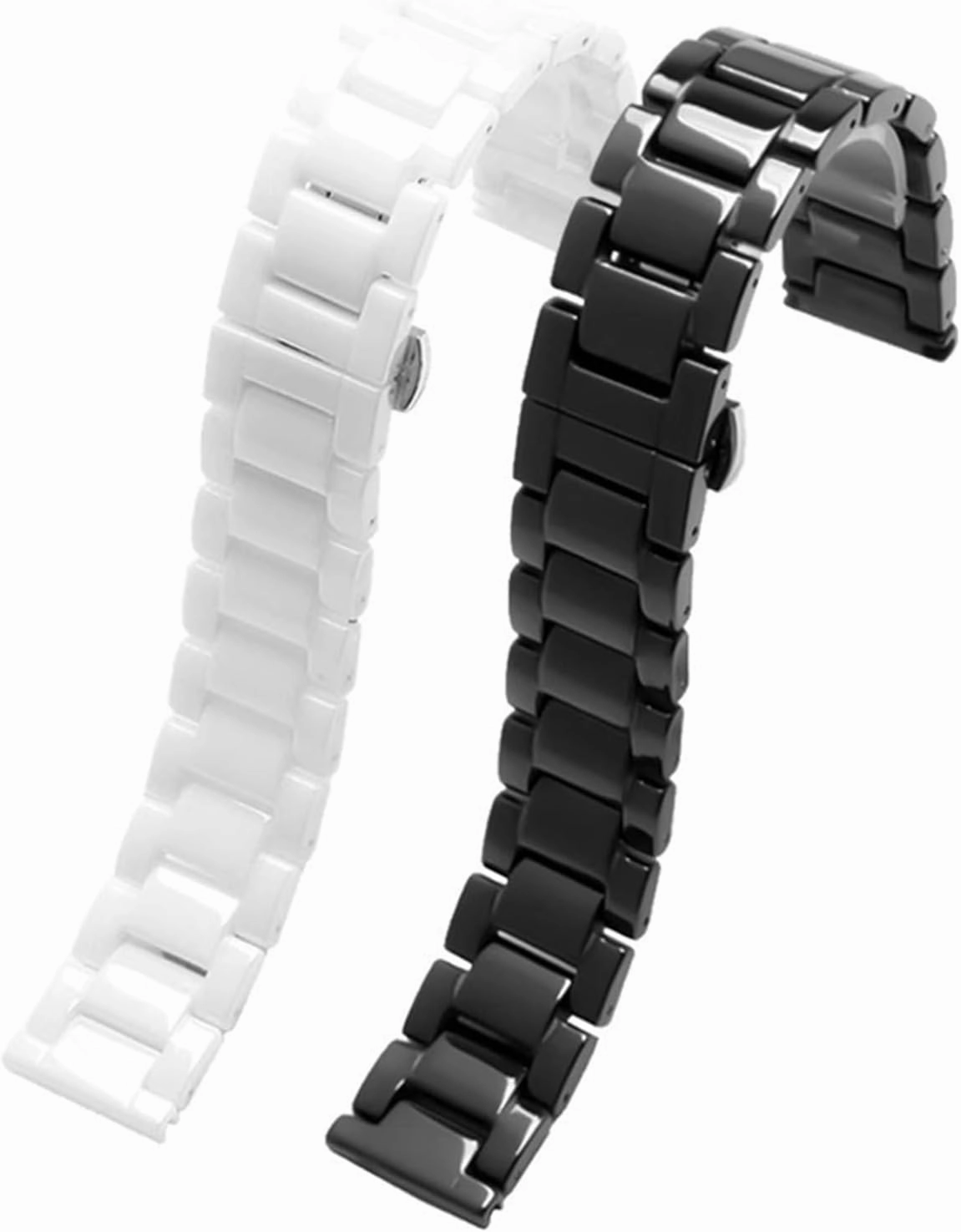 Ceramic Watch Strap 20mm 22mm Quick Release Watch Strap Unisex Replacement Wristband Suitable for Smart Watch Quartz Watch Accessories(4110 White Silver,20mm)