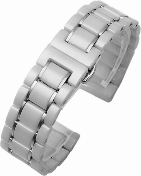 Ceramic Watch Strap 20mm 22mm Quick Release Watch Strap Unisex Replacement Wristband Suitable for Smart Watch Quartz Watch Accessories(4110 White Silver,20mm)