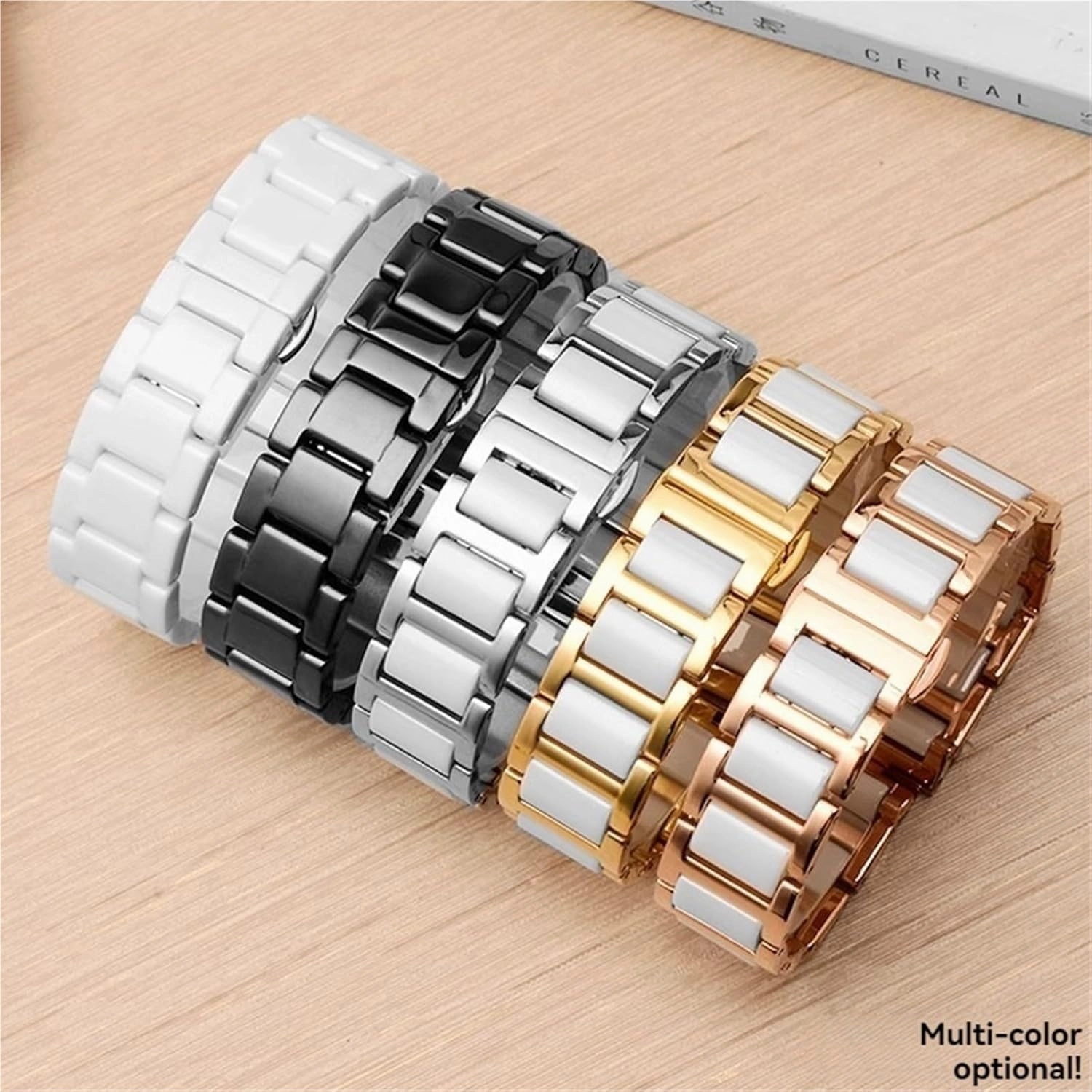 Ceramic Watch Strap 20mm 22mm Quick Release Watch Strap Unisex Replacement Wristband Suitable for Smart Watch Quartz Watch Accessories(4110 White Silver,20mm)
