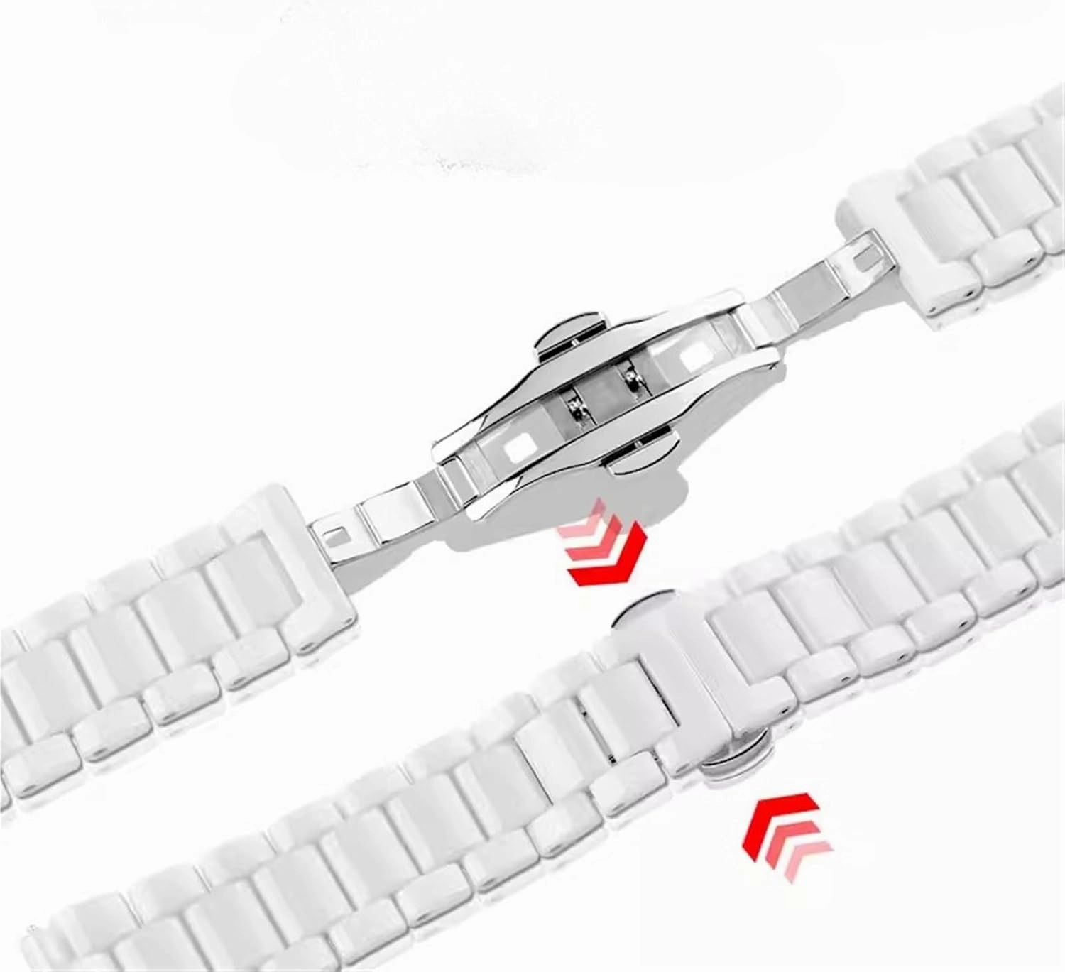 Ceramics Stainless Steel Watch Strap Bracelet Removable Replacement Bands Men Women Universal Wristband