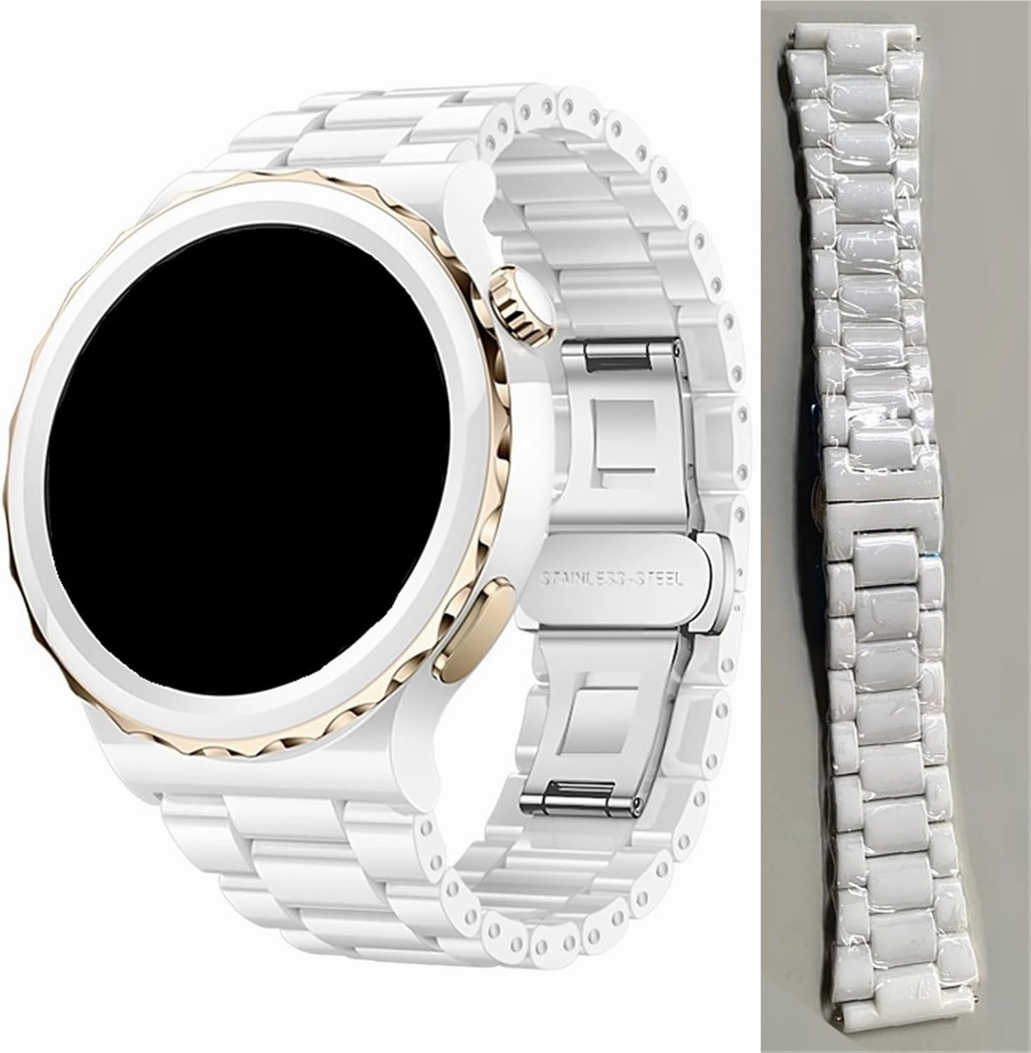 Ceramics Stainless Steel Watch Strap Bracelet Removable Replacement Bands Men Women Universal Wristband