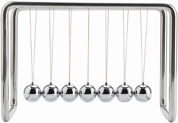 CERROPI Newtons Cradle Pendulum with 7 Balls, Classic Swing Newton Balance Ball, 30  Sec Swingtime, Science Physics Gadget, Desk Toys & Office Gadgets for Desk Decorations