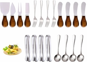 Charcuterie Accessories (20 Pcs), Cheese Spreaders for Charcuterie Board, Mini Serving Spoons, Forks and Mini Serving Tongs - Charcuterie Utensils for Butter, Cheese and Pastry Making