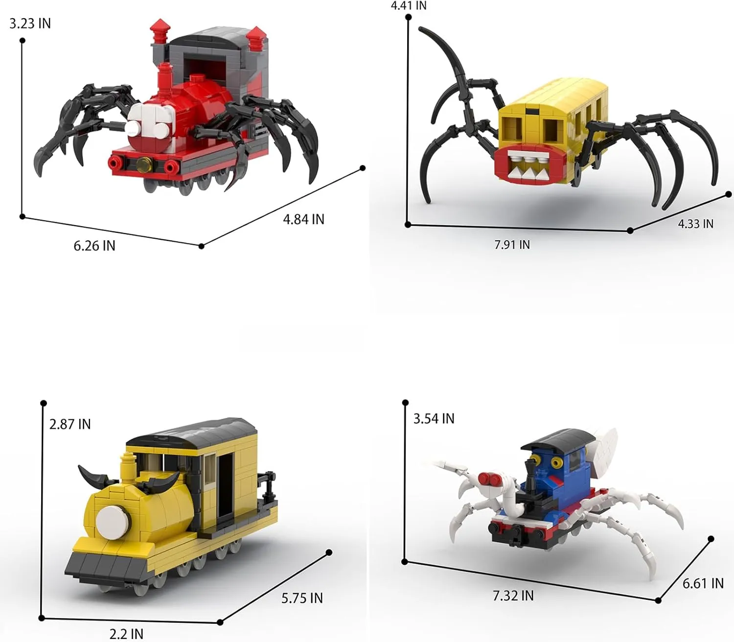 Charles Figure Building Block Set, Horror Game Spider Train Monster Model Toys Collectible Building Bricks Birthday Gift for Kids Adults Fans (874 Pcs)