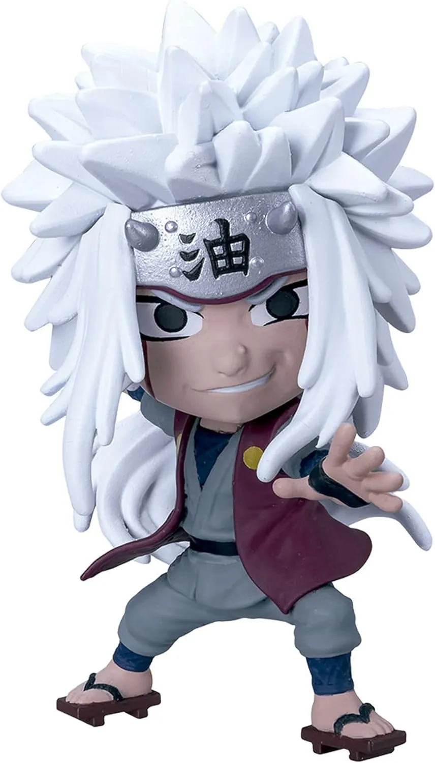 Chibi Masters Bandai Jiraiya Anime Figure | 8cm Anime Merch Jiraiya Toy in Action Pose | Mini Figurine in Window Box | Bandai Collectable Naruto Figures Make Great Anime Gifts