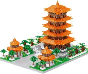 Chinese Ancient Architecture Building Blocks Yellow Crane Tower Mini Building Set Huanghe Tower Building Brick Kit 4700PCS