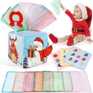 Christmas Baby Toys Montessori Toys Baby Tissue Box Toy for Babies, Christmas Party Favor for Boys Girls Christmas Stocking Stuffers Party Favors Gifts