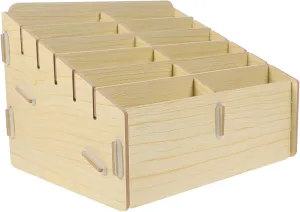 Ciieeo Multi Grid Card Organizer Box for Trading Game Cards Compact Storage with Smooth Edges Lightweight Design for Easy Carrying Compartments Maple