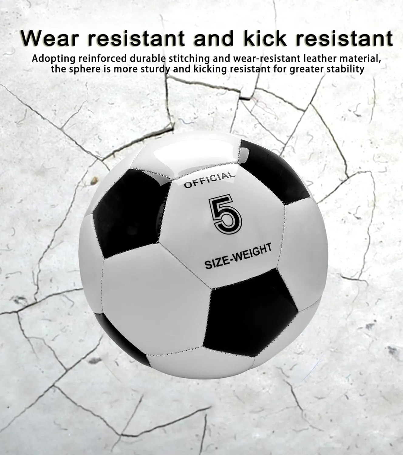 Classic Black and White Soccer Ball Size 3 Size 4 Size 5 for boy and Girl and for Adult Lawn Indoor Outdoor and Sports Training Balls
