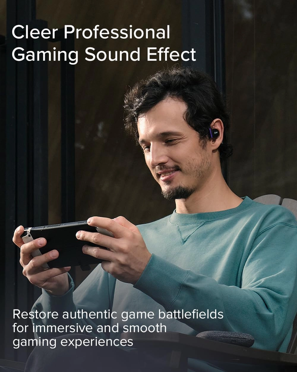 Cleer ARC II Gaming Earbuds - True Wireless Open Ear Headphones, Ultra-Low Latency, Snapdragon Sound, Bluetooth 5.3, USB-C Dongle, 35Hr Battery, Compatible with PS4, PS5, PC, Switch,White
