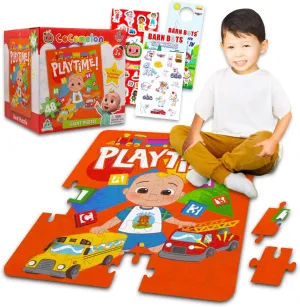 Cocomelon Floor Puzzle for Toddlers - 48 Pc Giant Puzzle, Stickers & More