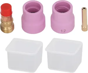 Collets Body Glass Cup, Pink Welding Cup Torch Collet Set for WP 17 18 26 Argon Arc Welding Gun TIG Accessories Suitable for WP 17, 18, 26 argon arc welding gun