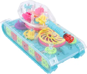 Colorful Educational Gear Tank with Lights Music Interactive for Stimulate Imagination and Promote Intellectual Development Present