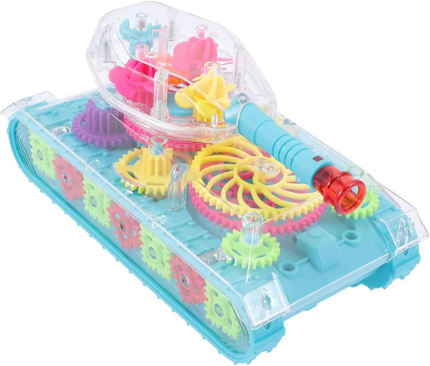 Colorful Educational Gear Tank with Lights Music Interactive for Stimulate Imagination and Promote Intellectual Development Present