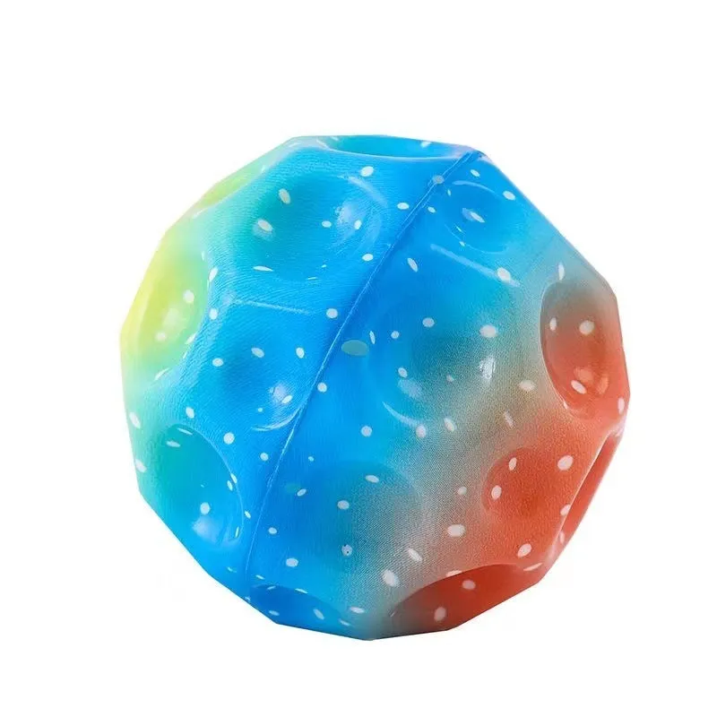 Colorful Hole Soft Bouncy Ball, Anti-fall Moon Shape Porous Bouncy Ball, Kids' Indoor Toys, Ergonomic Design Elastic Ball (Pack of 2)