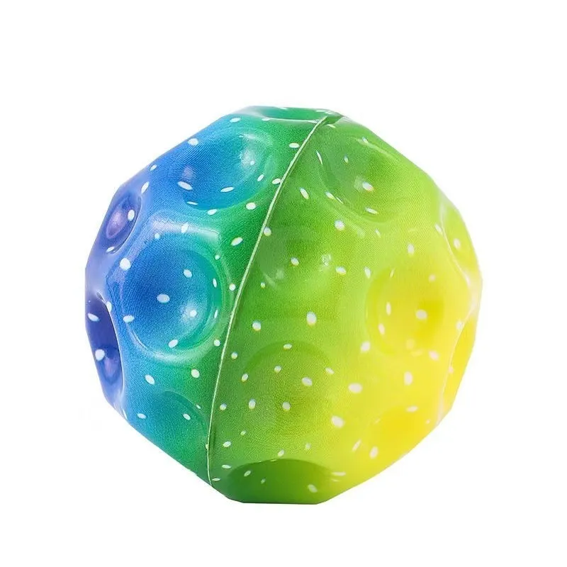 Colorful Hole Soft Bouncy Ball, Anti-fall Moon Shape Porous Bouncy Ball, Kids' Indoor Toys, Ergonomic Design Elastic Ball (Pack of 2)