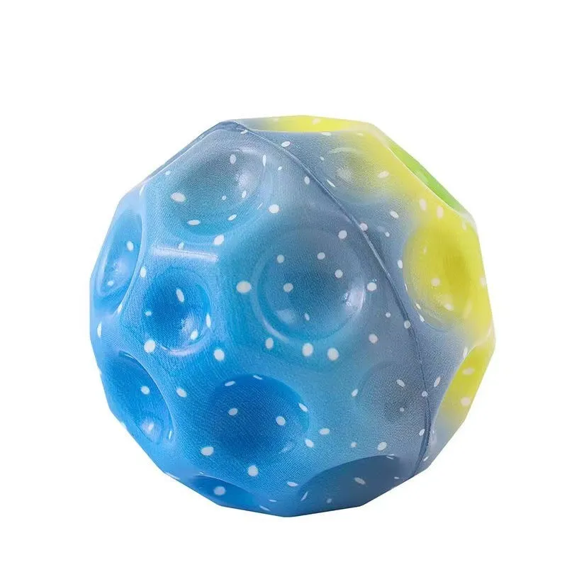 Colorful Hole Soft Bouncy Ball, Anti-fall Moon Shape Porous Bouncy Ball, Kids' Indoor Toys, Ergonomic Design Elastic Ball (Pack of 2)
