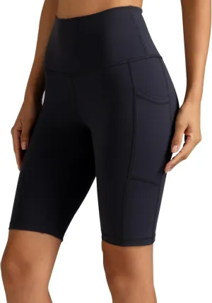 Colorfulkoala Women's High Waisted Biker Shorts with Pockets 8" /10" Inseam Workout Yoga Shorts Running Tights
