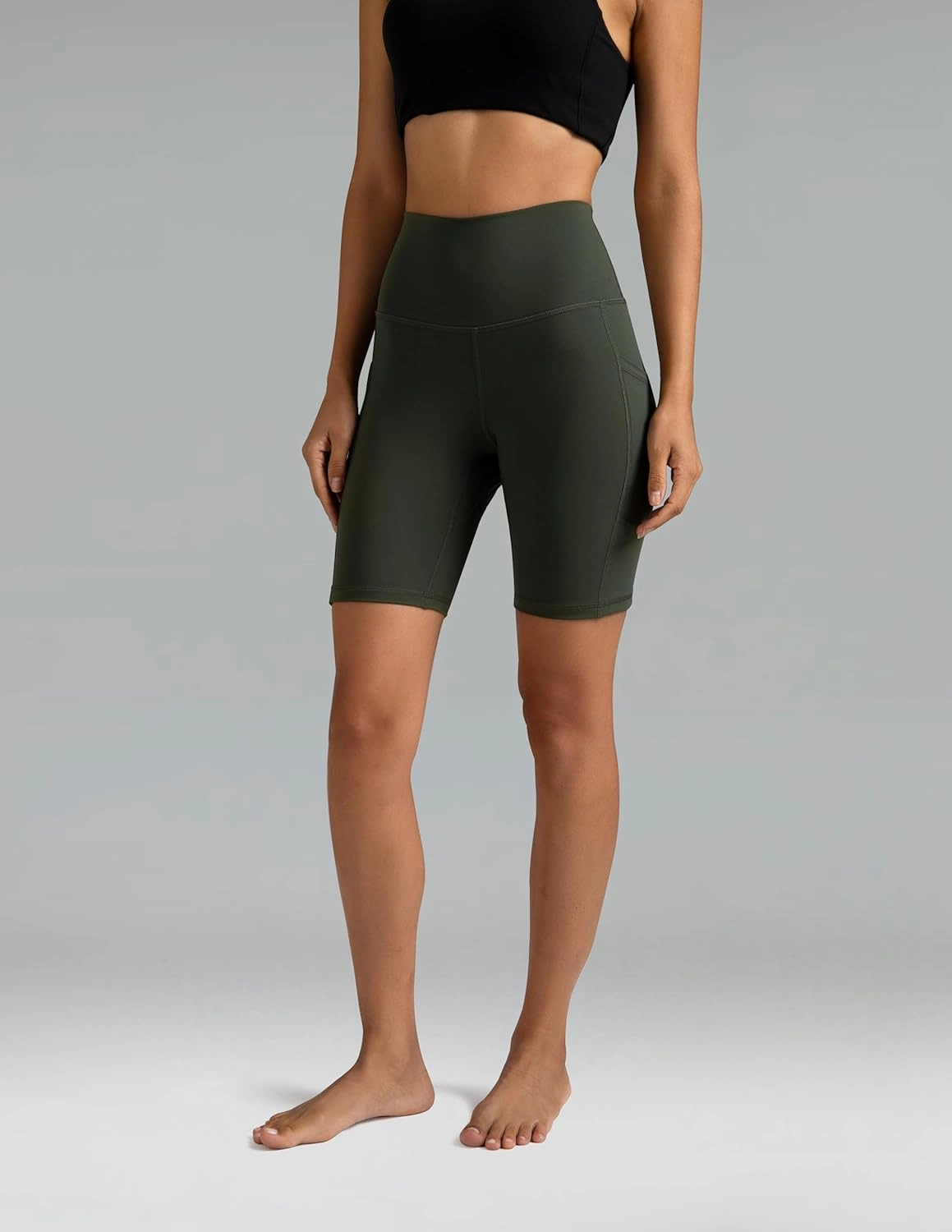 Colorfulkoala Women's High Waisted Biker Shorts with Pockets 8" /10" Inseam Workout Yoga Shorts Running Tights