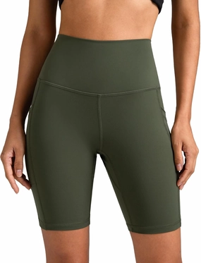 Colorfulkoala Women's High Waisted Biker Shorts with Pockets 8" /10" Inseam Workout Yoga Shorts Running Tights