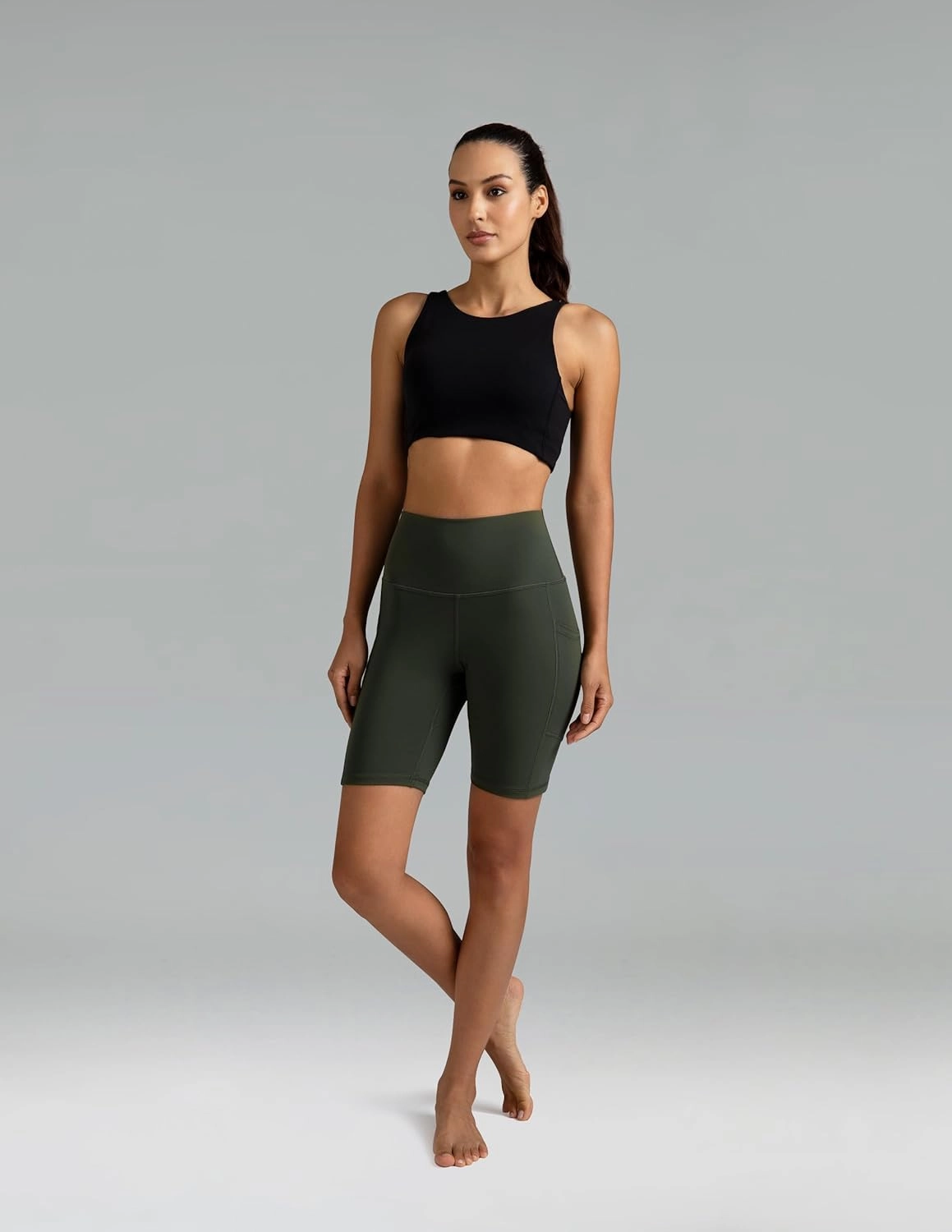 Colorfulkoala Women's High Waisted Biker Shorts with Pockets 8" /10" Inseam Workout Yoga Shorts Running Tights