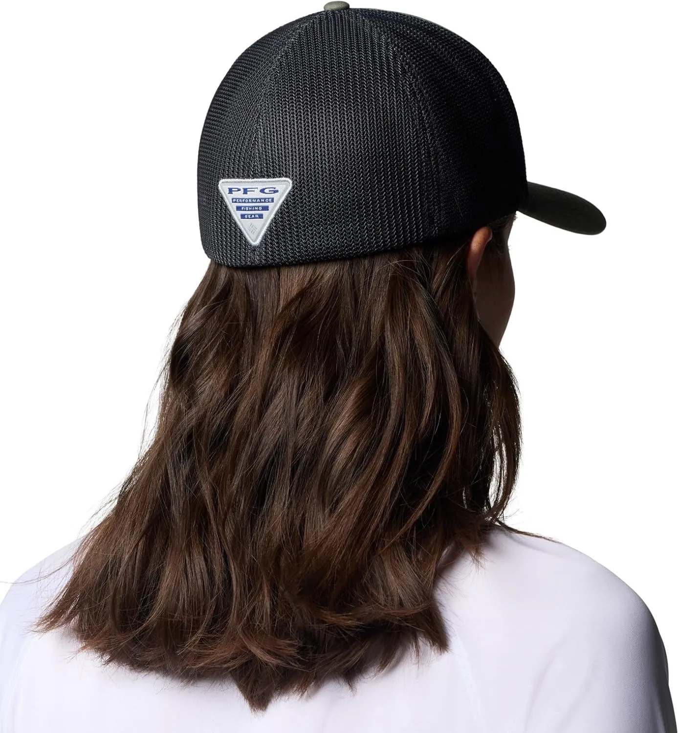 Columbia PFG Leather Fish Flag Mesh Ball Cap