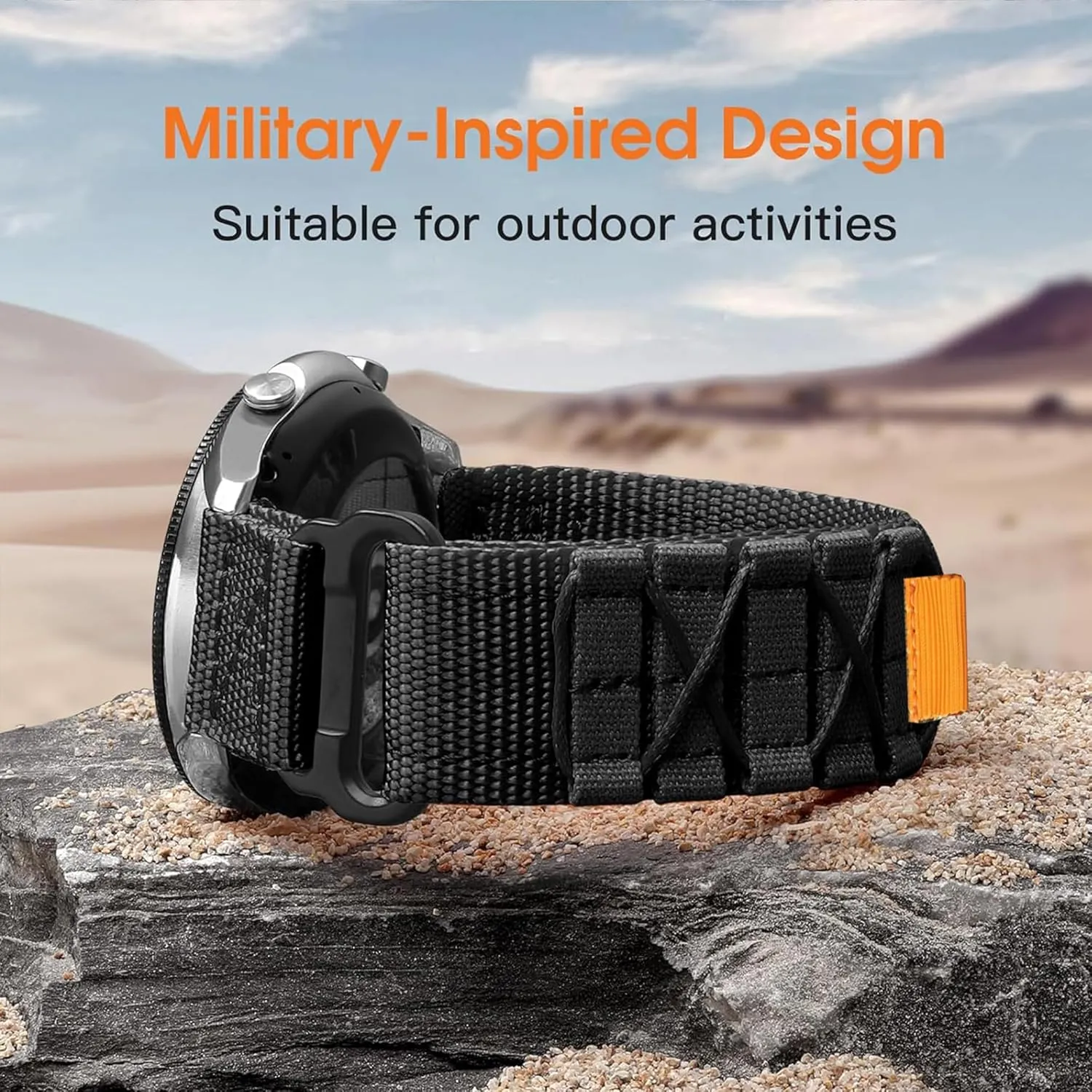 Compatible with Anyloop Smartwatch Bands, Lamshaw 22mm Rugged Nylon Sports Strap with Woven Loop Design Compatible with Anyloop CW01/LA32/ALW47/V3SA Smartwatch