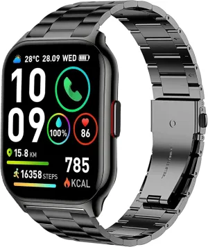 Compatible with SKG GT5 Smart Watch Bands, Stainless Steel Metal Replacement Strap Bracelet Compatible with SKG V7-2 1.95", GT5 Smart Watch