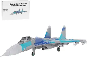 ConsoleXpress Sukhoi Su-27 Russian Supersonic Fighter Jet Building Blocks Model, 1861PCS MOC Creative Plane Military Aircraft Model Display Set, Collectible Gifts Set for Adults
